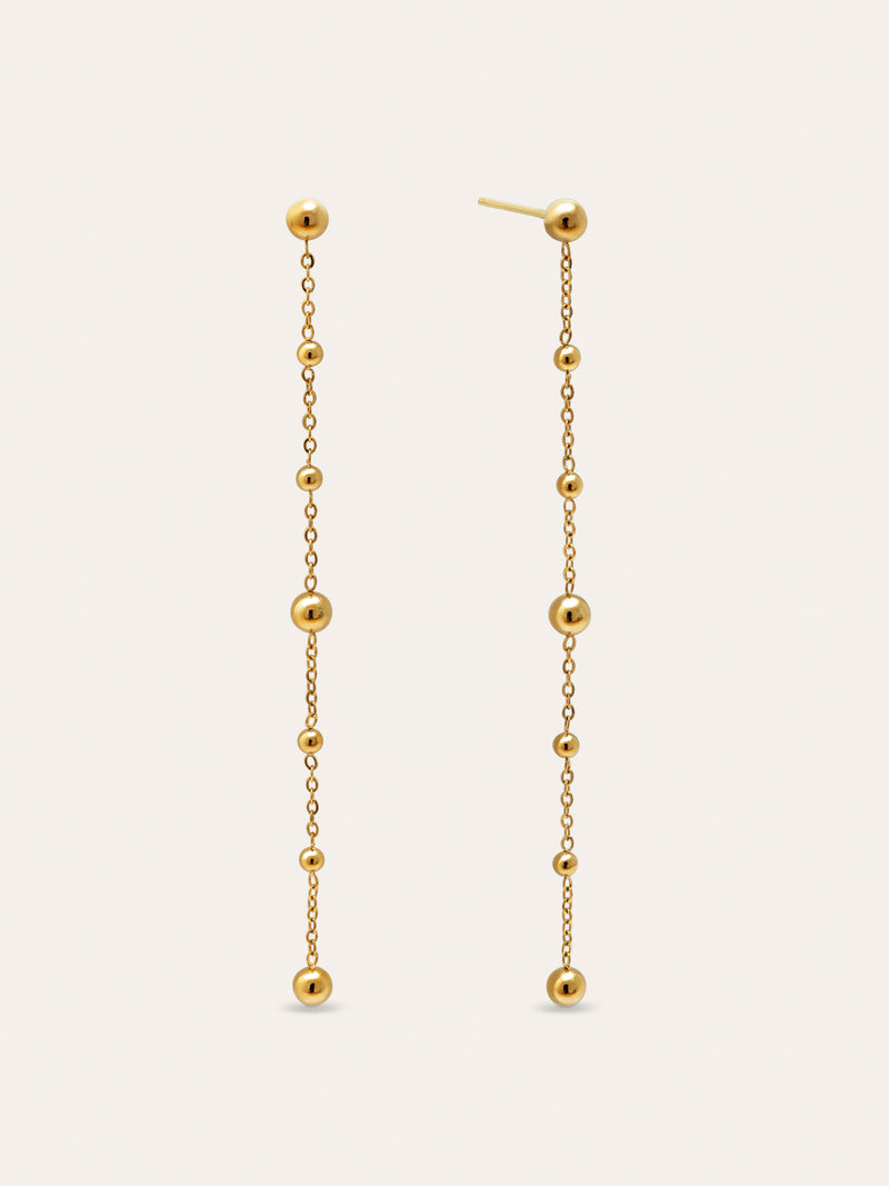 Pendientes Long Drop Bomb Acero Baño Oro