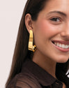Boucles d'oreilles longues coquillage acier plaqué or - vista 4