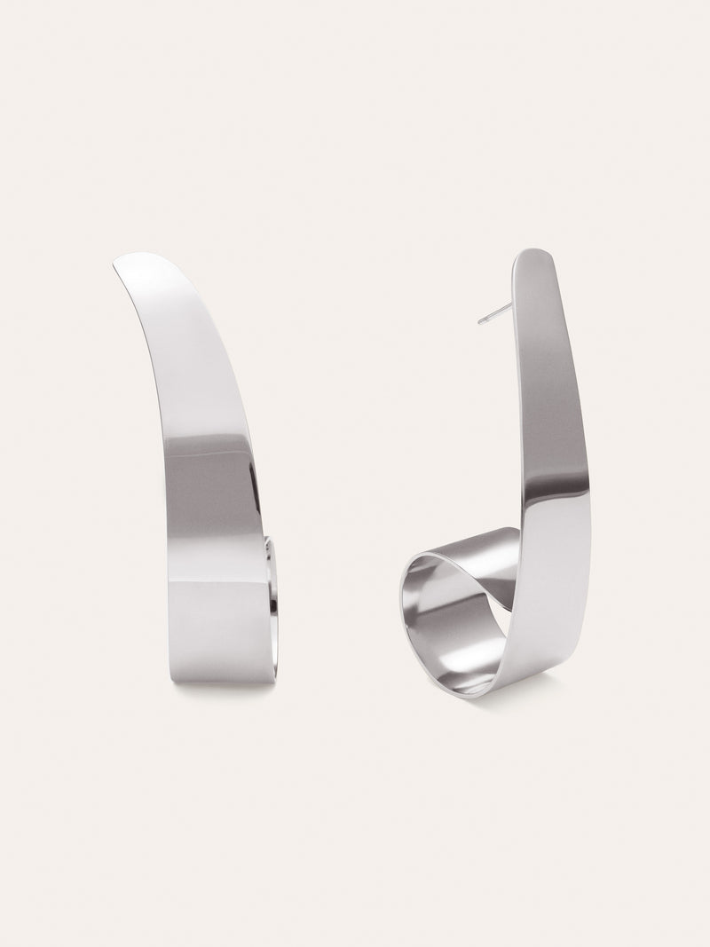 Pendientes Long Caracola Acero