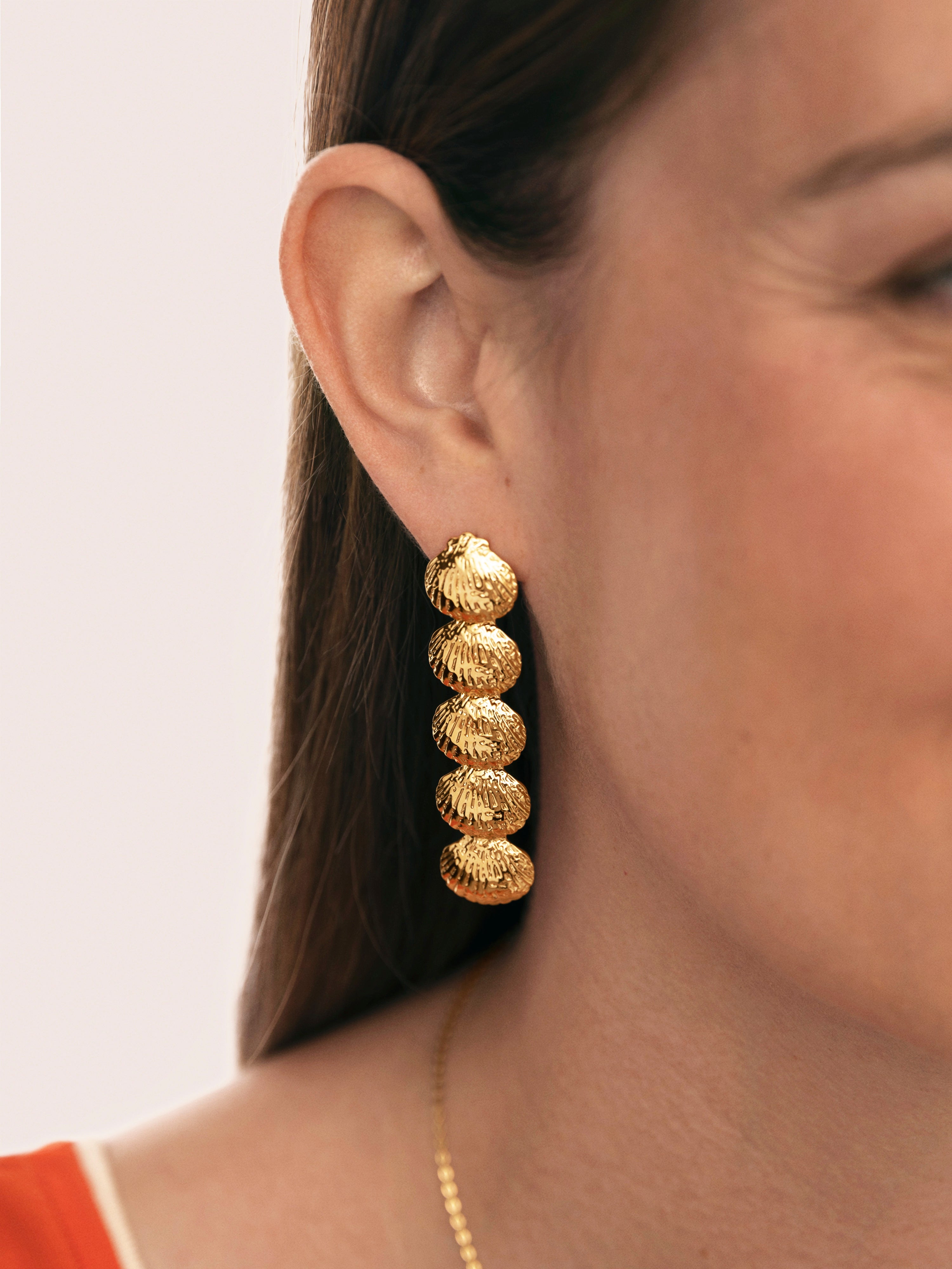 Pendientes Long Maris Acero Baño Oro