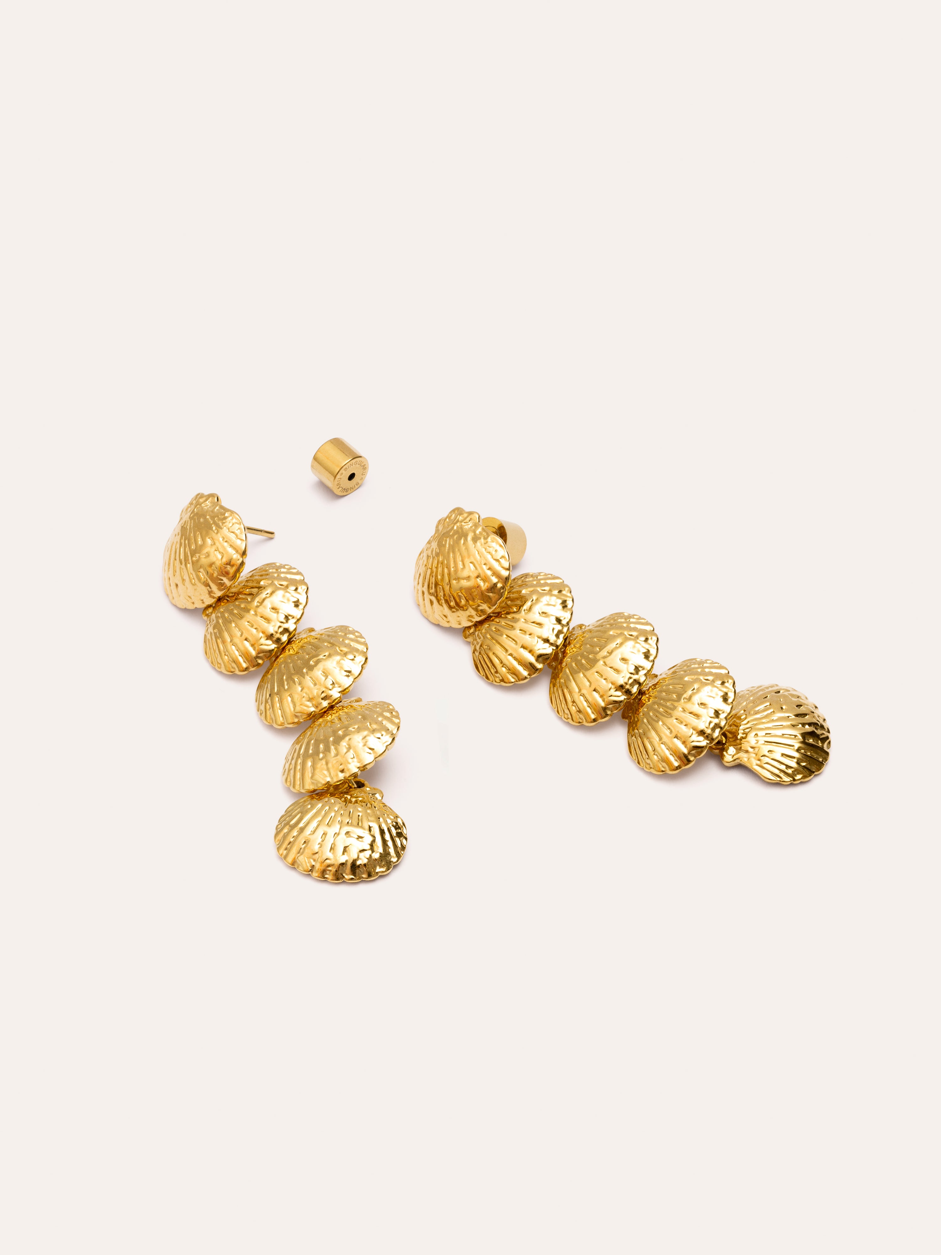 Pendientes Long Maris Acero Baño Oro