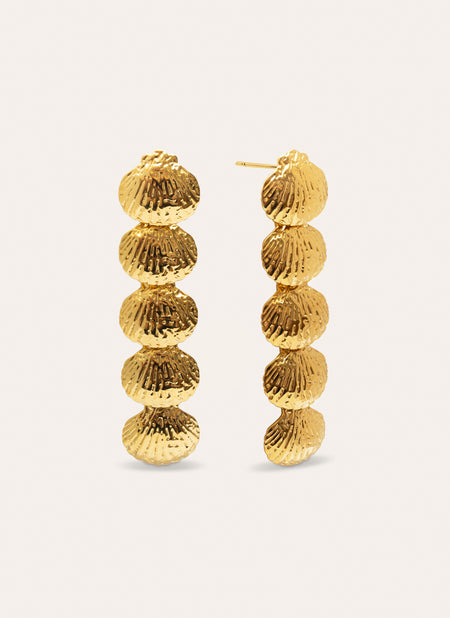 Long Maris Stainless Steel Gold Earrings 