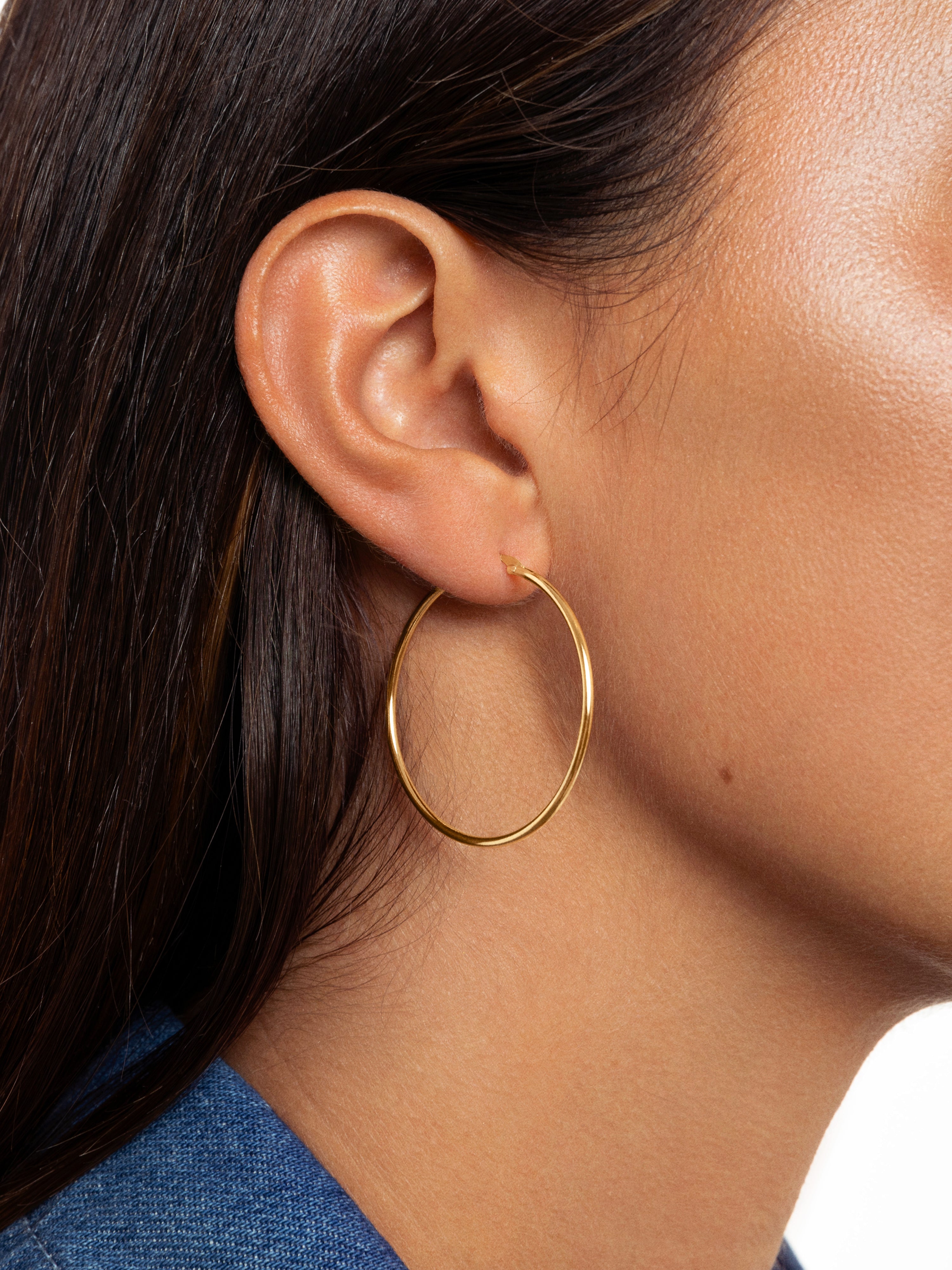 Maria L Gold Hoop Earrings