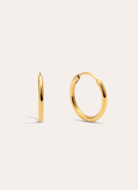 Pendientes Aro Maria S Acero Baño Oro