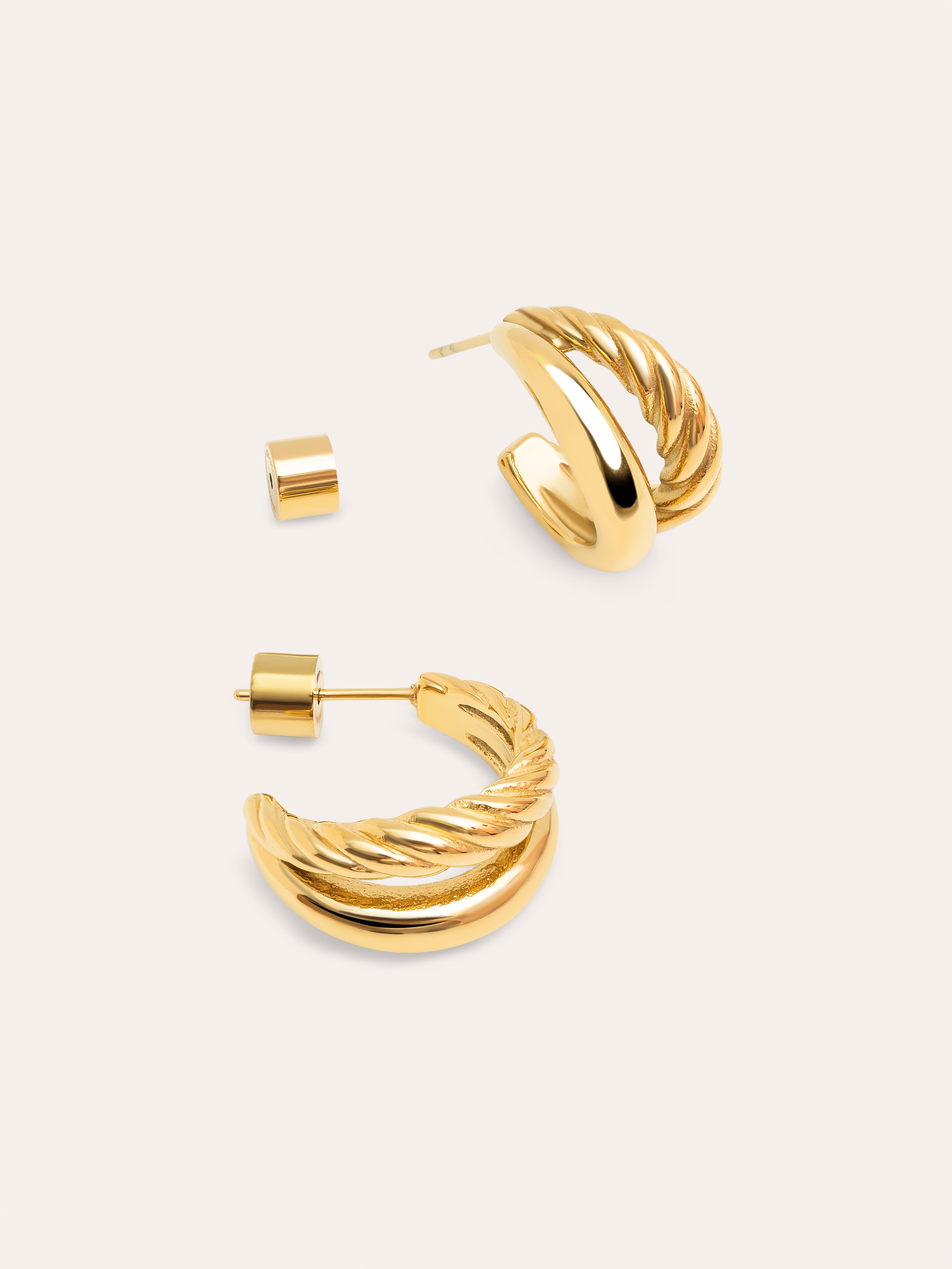 Margot Sterling Steel Gold Earrings