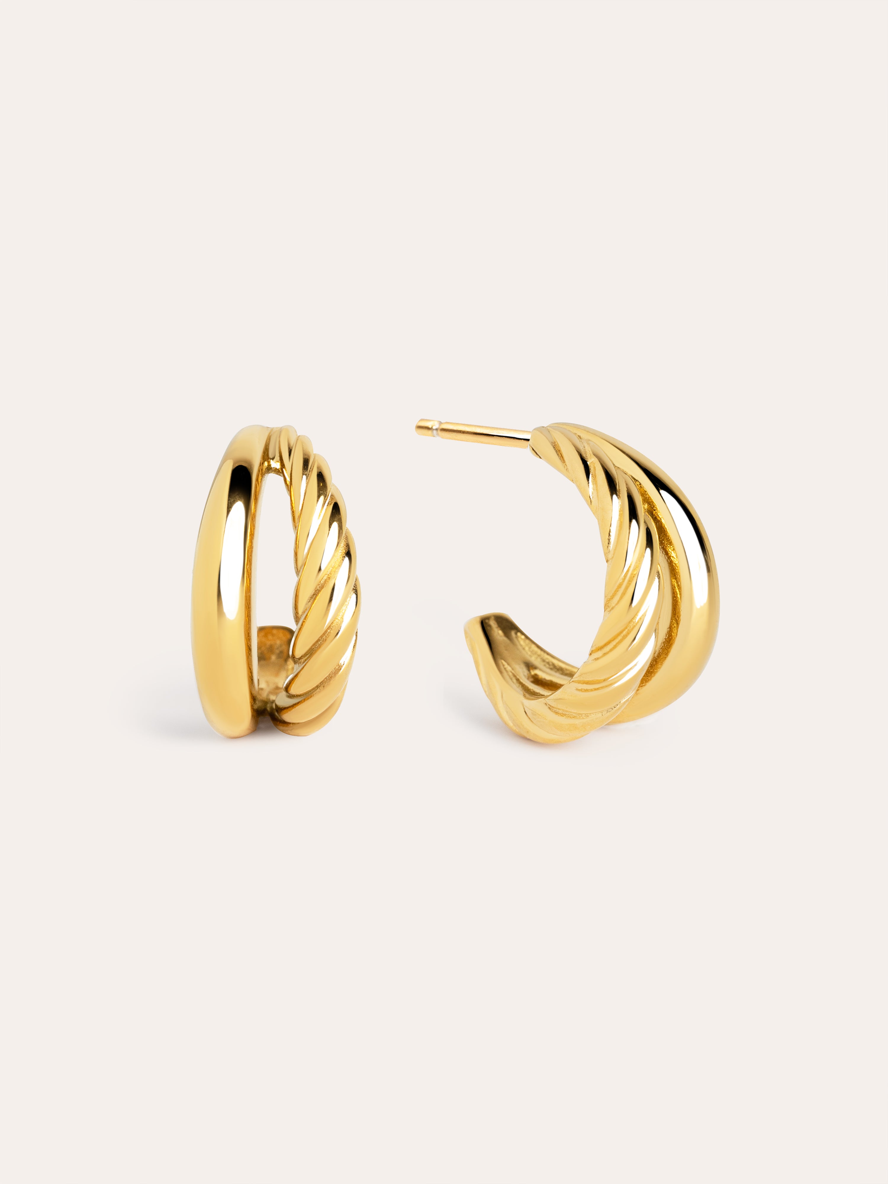 Margot Sterling Steel Gold Earrings