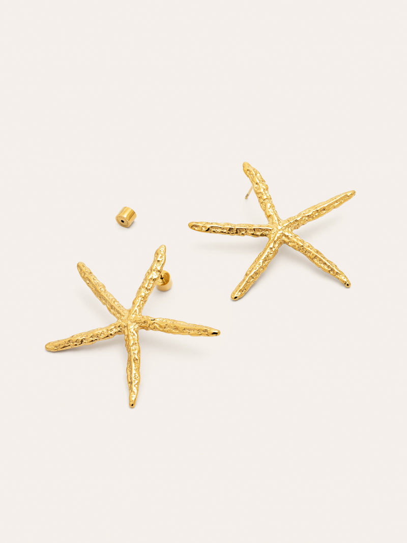 Brincos Maxi Starfish Aço Banho de Ouro