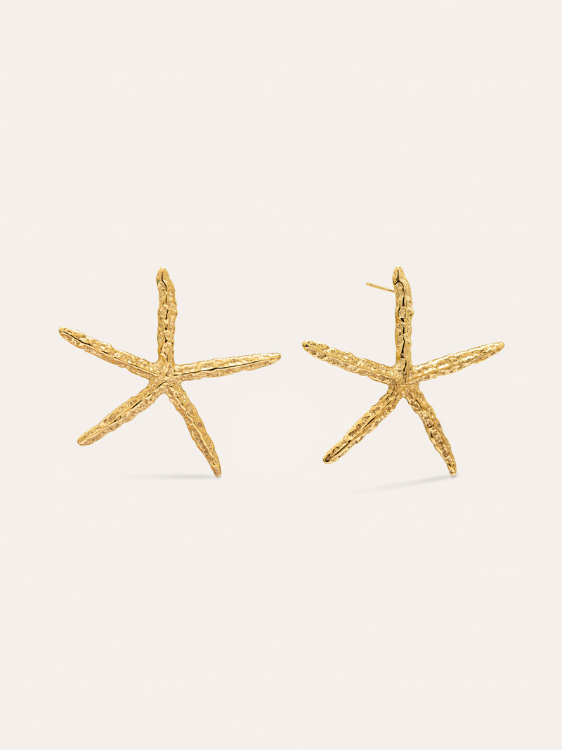 Brincos Maxi Starfish Aço Banho de Ouro