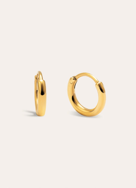 Pendientes Aro Maria XS Acero Baño Oro
