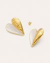 Pendientes Mejillón Enamel Acero Baño Oro