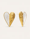 Pendientes Mejillón Enamel Acero Baño Oro