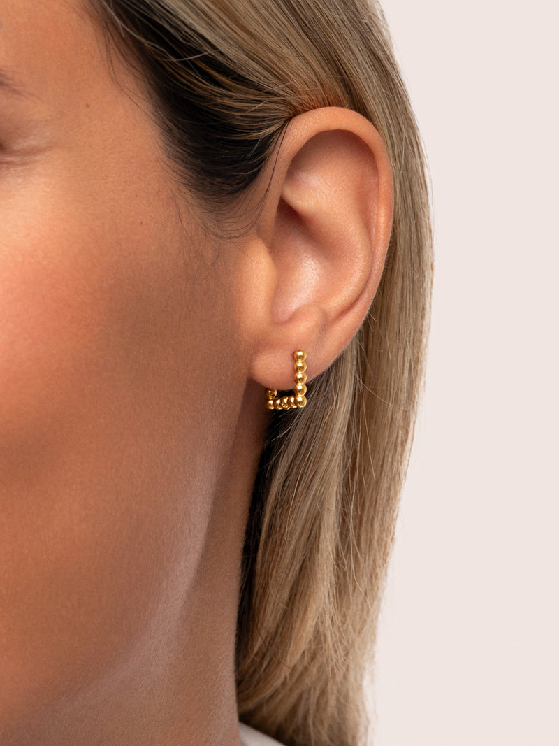 Boucles D'oreilles Mila Dots Acier Plaqué Or