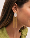 Mother of Pearl Cascade Earrings Steel Gold Plated