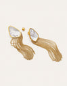 Mother of Pearl Cascade Earrings Steel Gold Plated