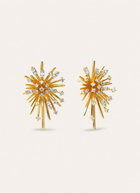 Fireworks Gold Earrings