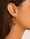 Pendientes Organic Abba Acero Baño Oro