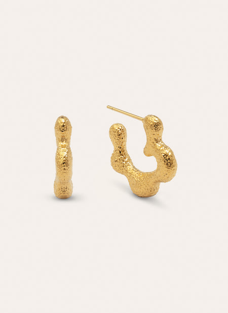 Pendientes Organic Flower Acero Baño Oro