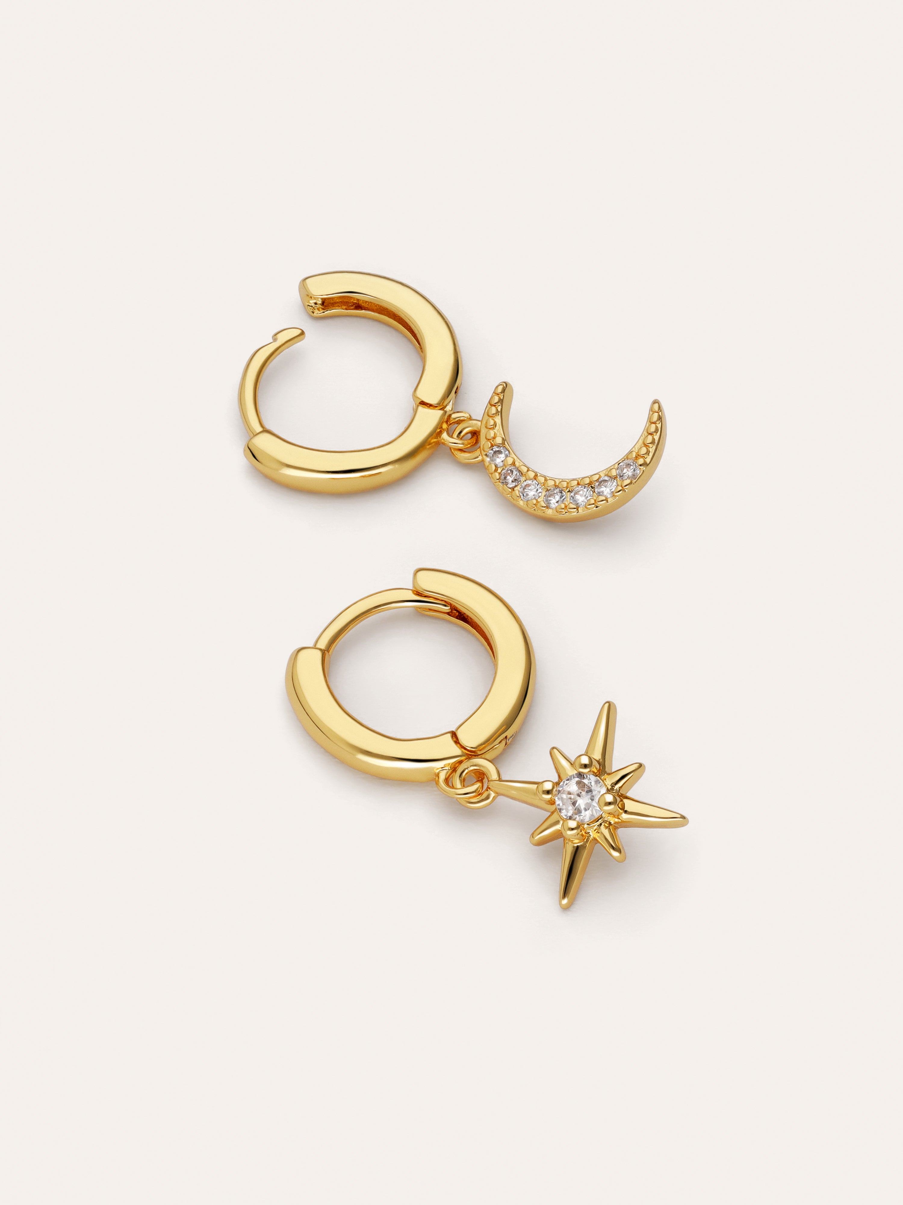 Polar Moon Spark Gold-Plated Earrings