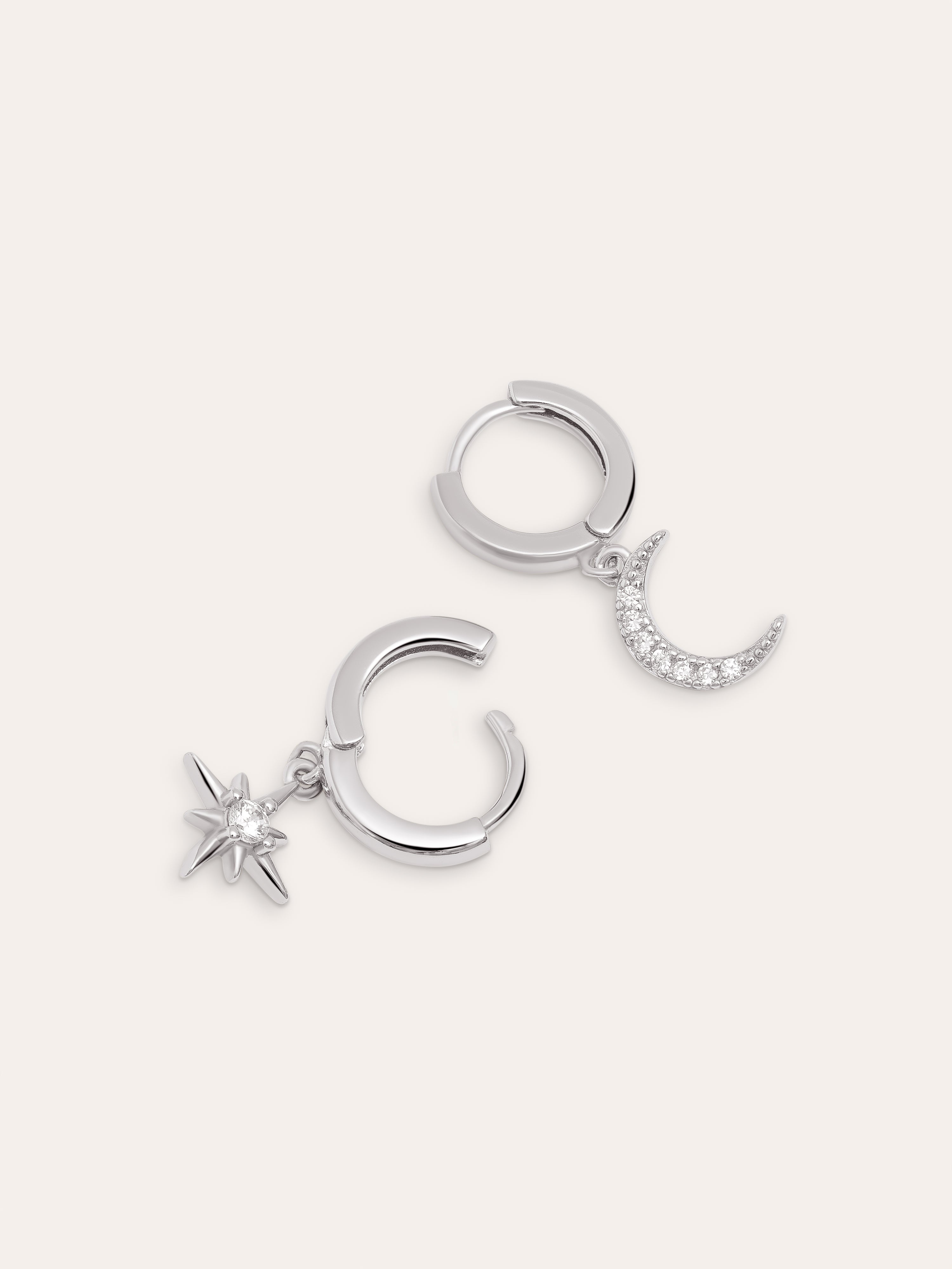 Polar Moon Spark Silver Earrings