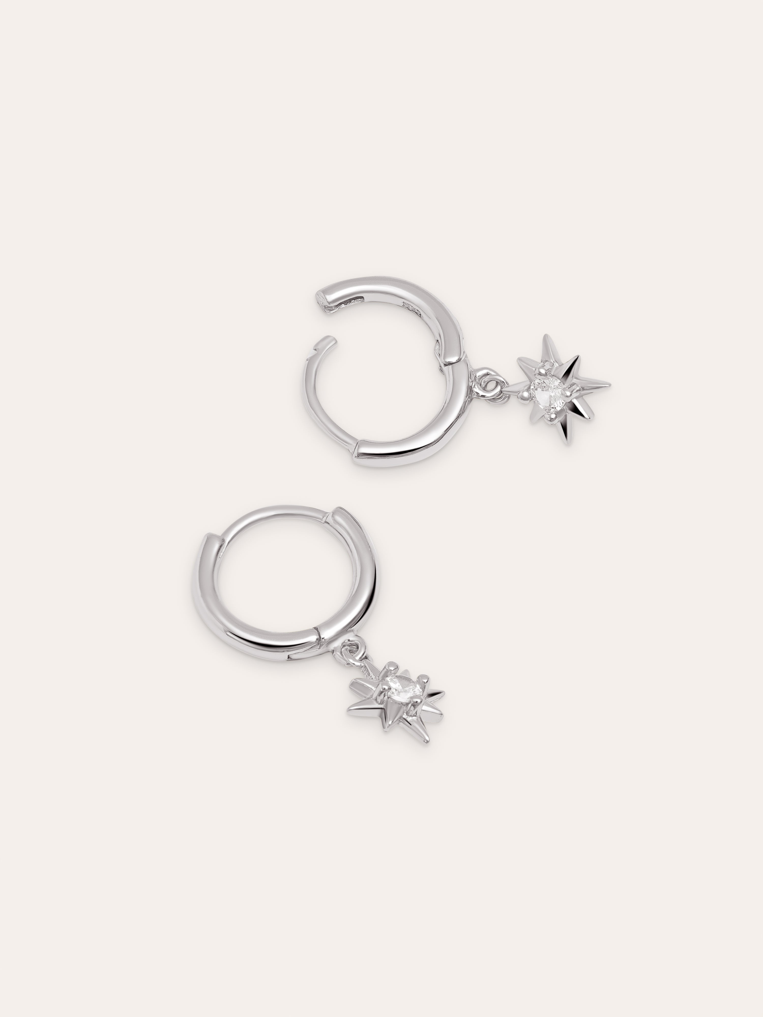 Pendientes Polar Star Plata