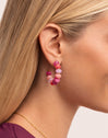 Rosé Stones Stainless Steel Gold Earrings 
