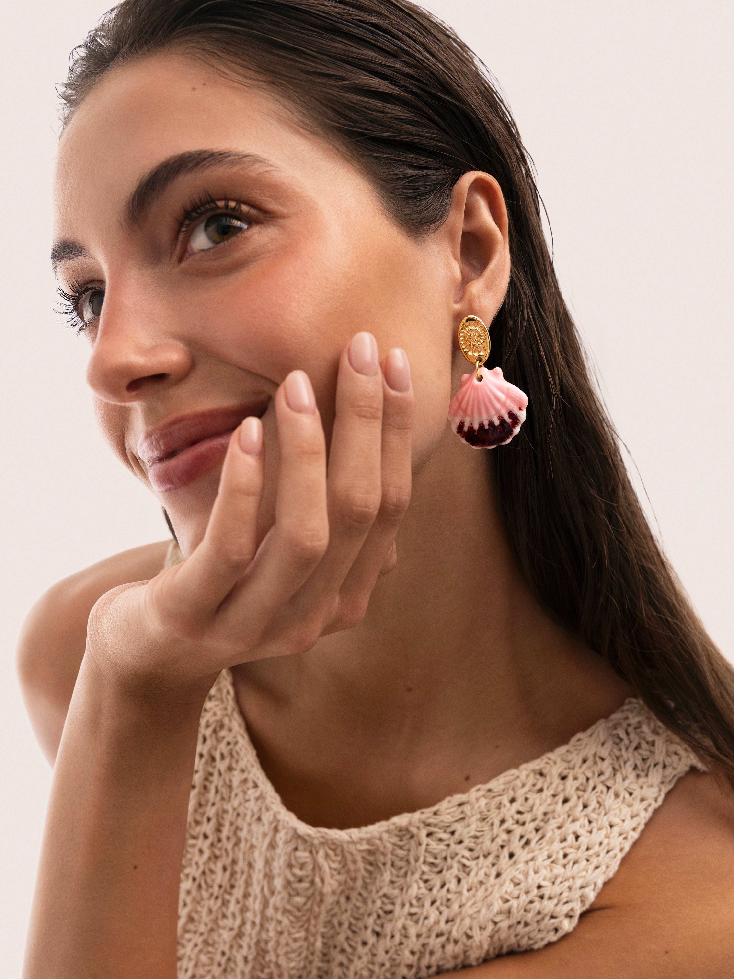 Sira Hoop Earrings Gold Plated Steel