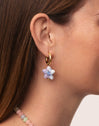 Pendientes Starfish Blue Acero Baño Oro