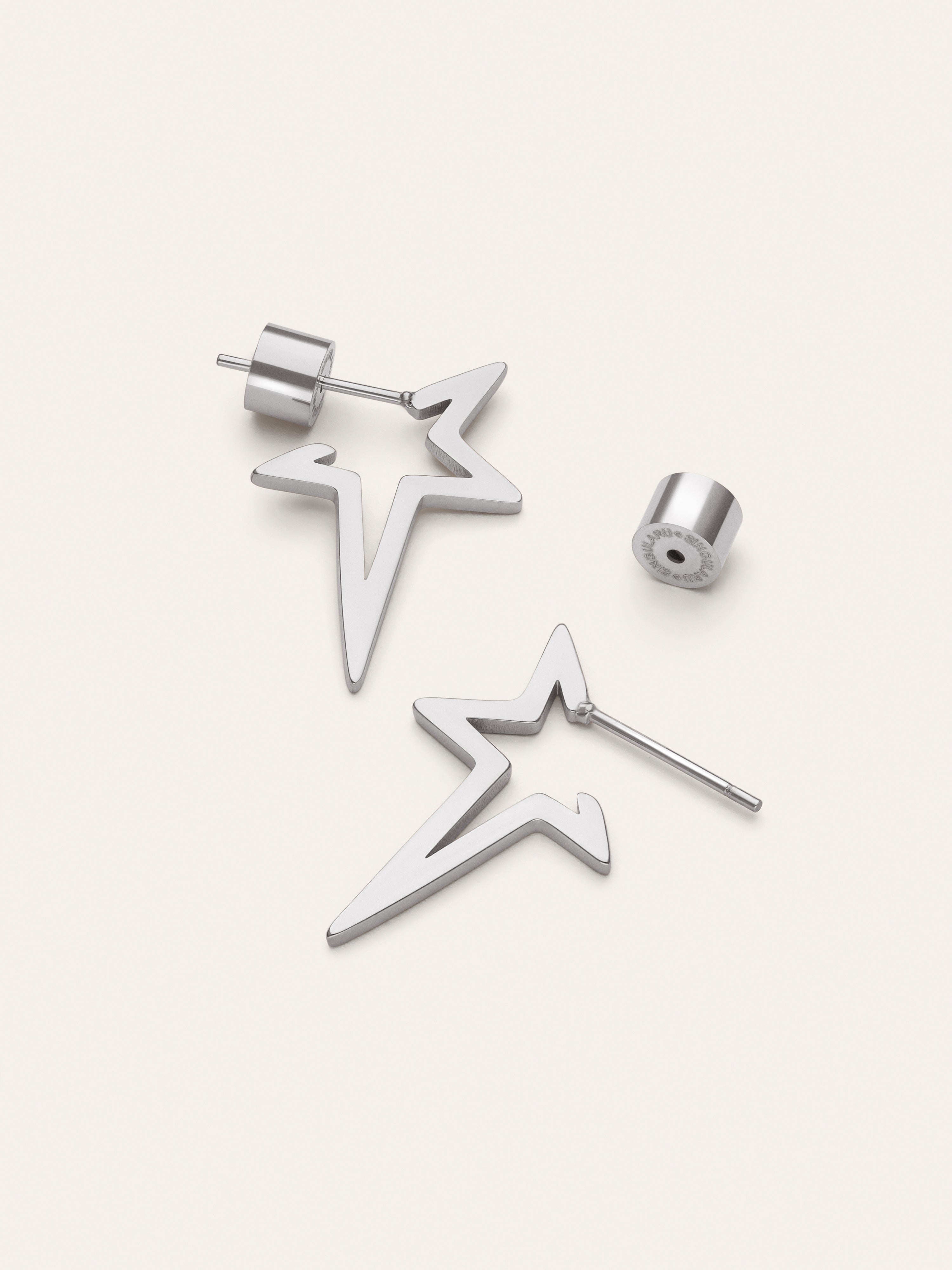 Star Punk Steel Earrings