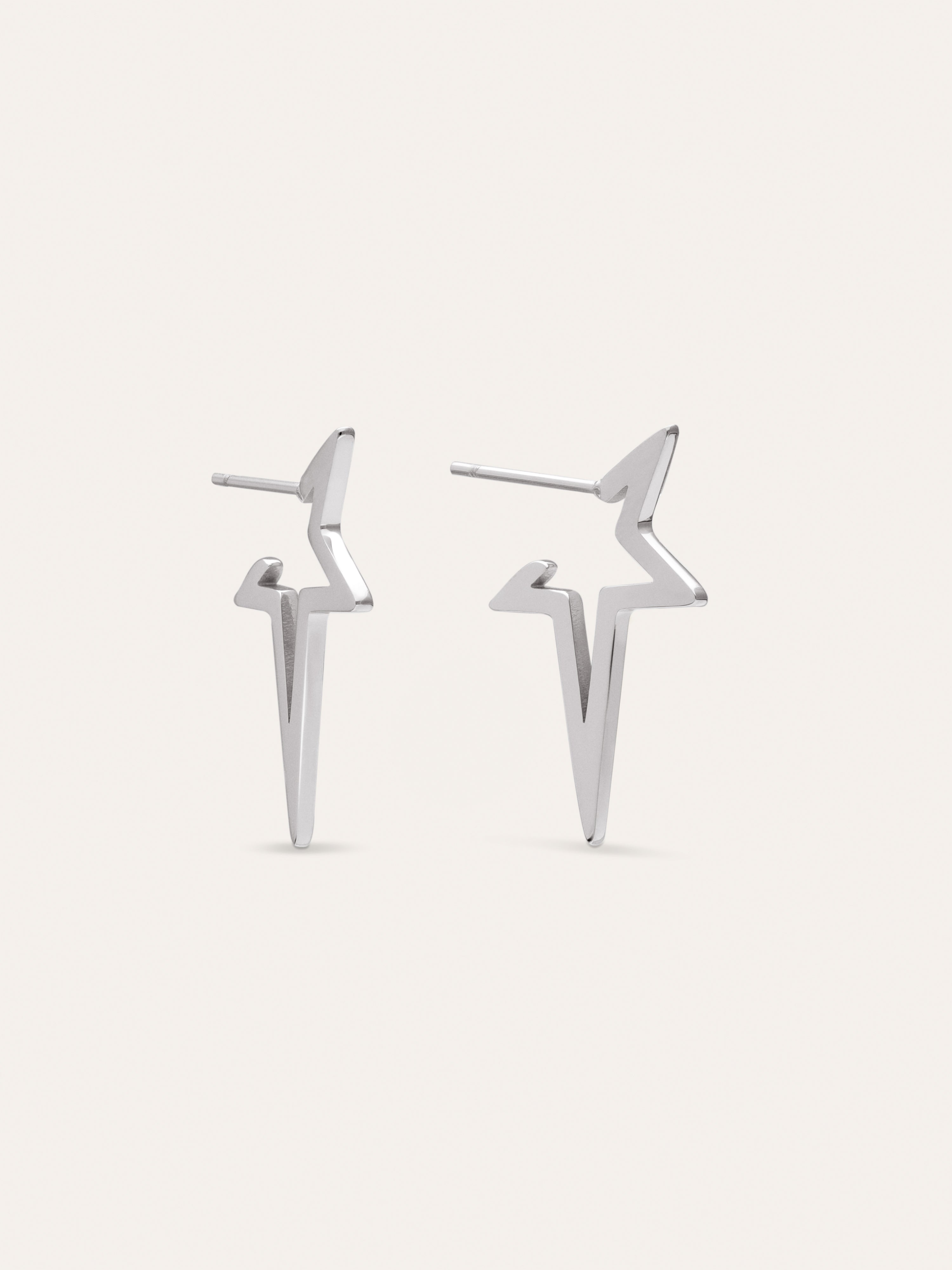 Star Punk Steel Earrings