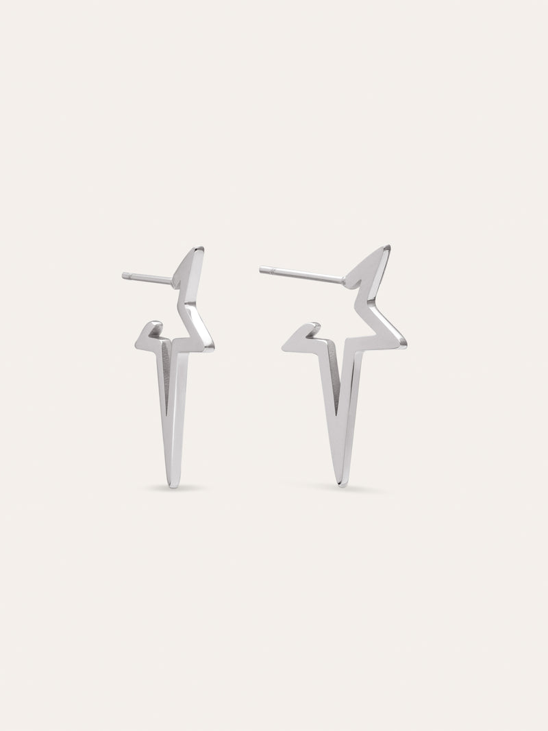 Star Punk Steel Earrings