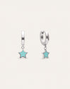 Creolen-Ohrringe Star Sky Enamel Stahl
