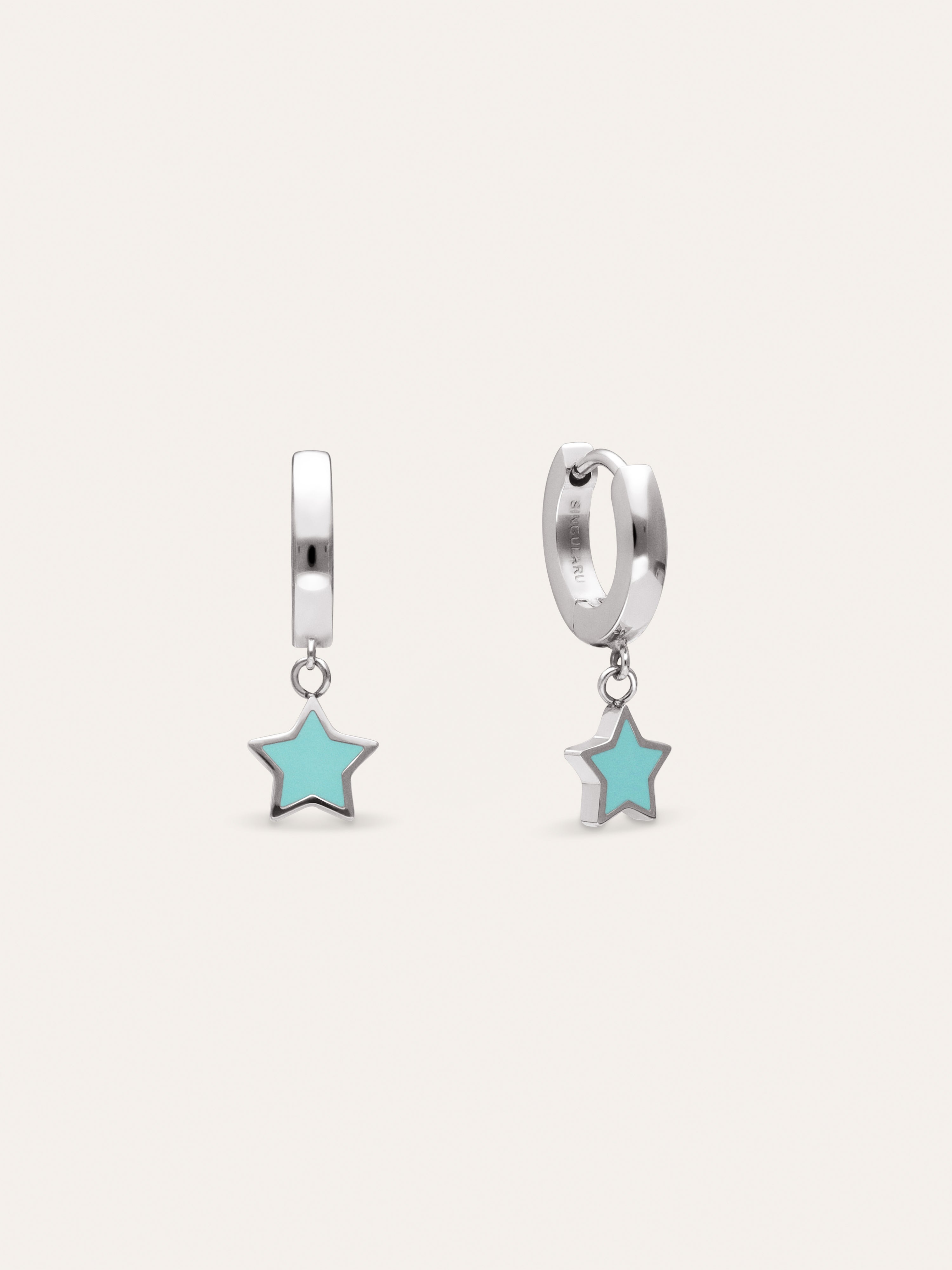 Creolen-Ohrringe Star Sky Enamel Stahl