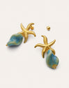 Pendientes Starfish Wave Acero Baño Oro
