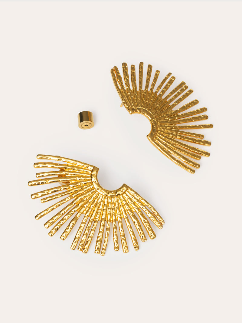 Boucles D'oreilles Sunbeam Acier Plaqué Or