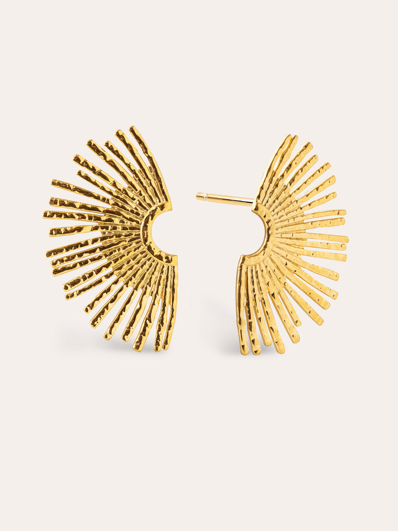 Boucles D'oreilles Sunbeam Acier Plaqué Or