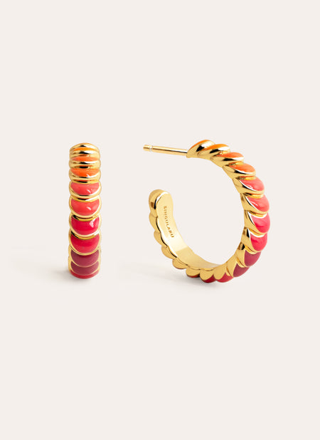 Sunset Scales Hoop Gold Earrings 