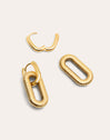 Twisted Link Gold Stainless Steel Earrings