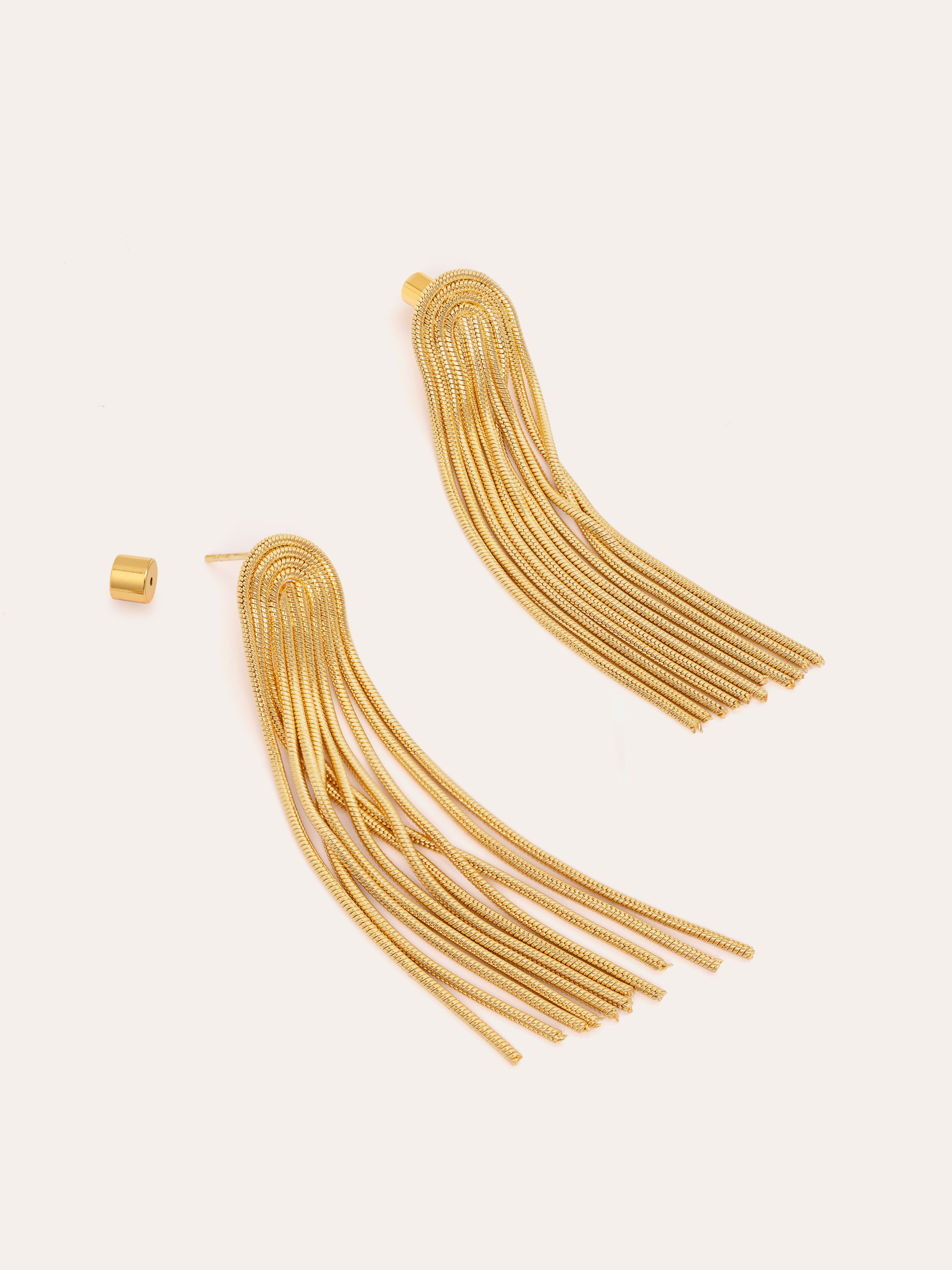 Waterfall Stainless Steel Gold Earrings 