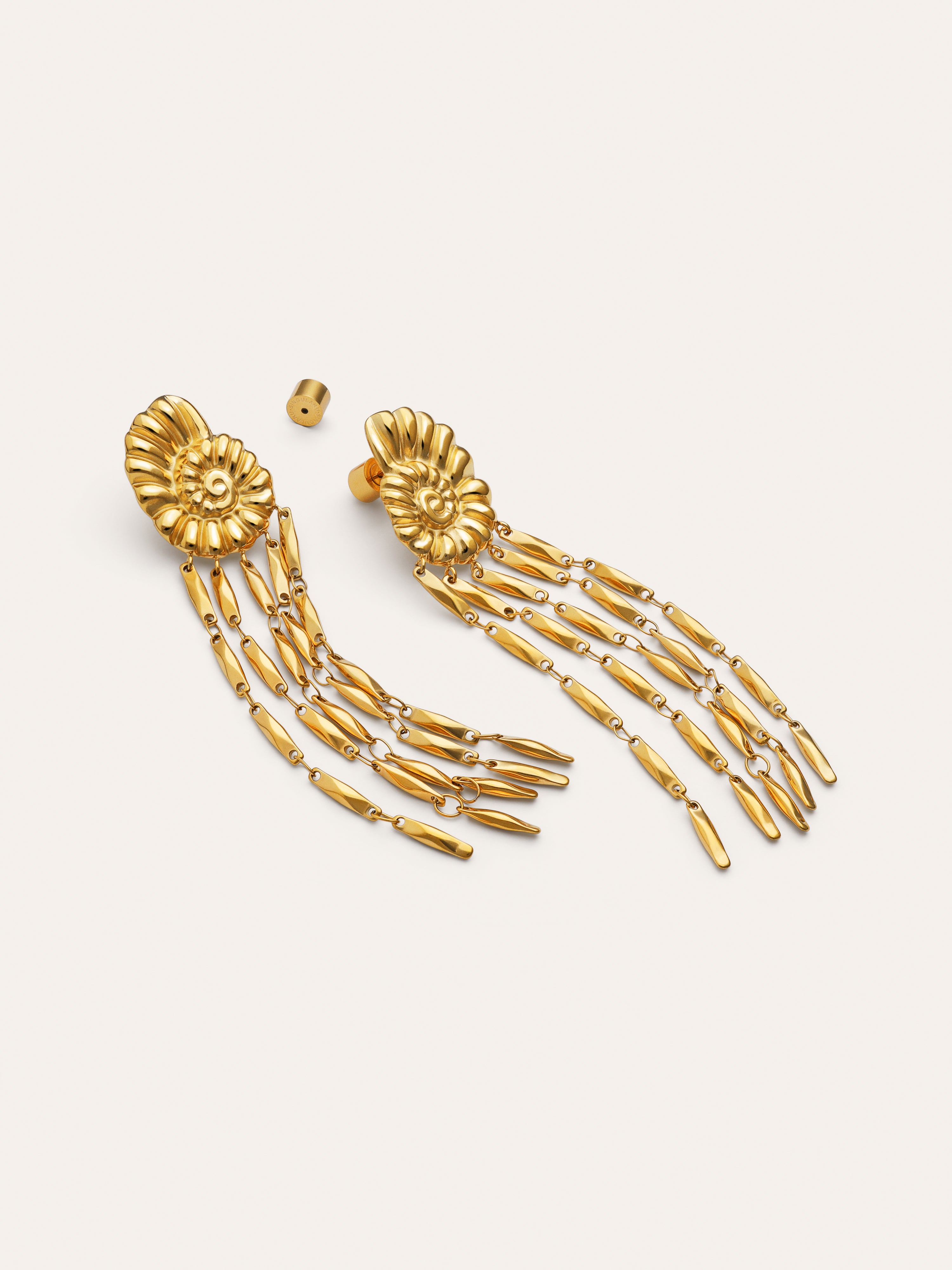 Boucles D'oreilles Zafira Shells Acier Plaqué Or