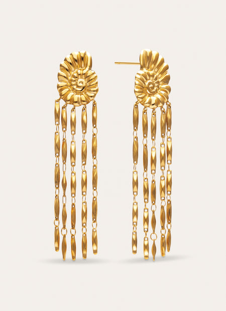 Boucles D'oreilles Zafira Shells Acier Plaqué Or