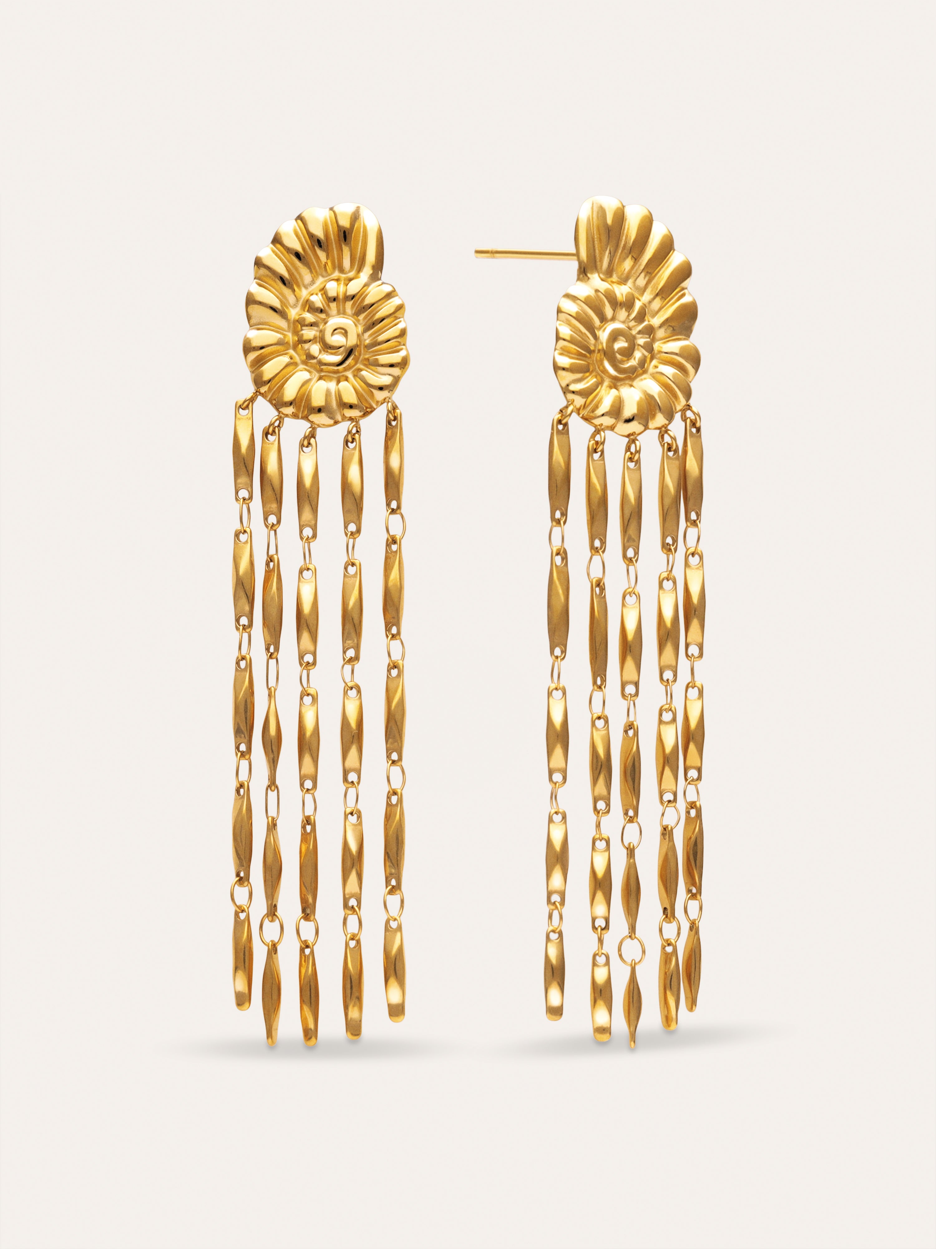 Boucles D'oreilles Zafira Shells Acier Plaqué Or