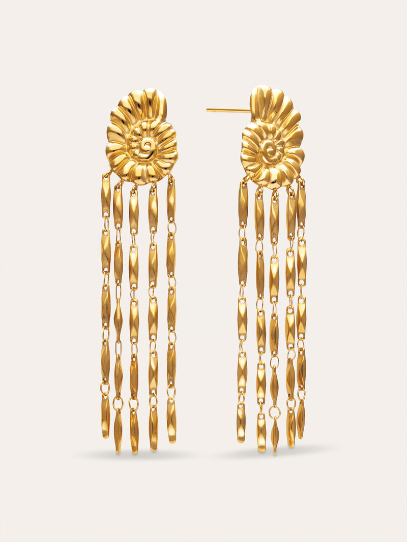 Boucles D'oreilles Zafira Shells Acier Plaqué Or