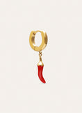 Boucle D’oreille à L’unité Créole Chili Enamel Acier Plaqué Or