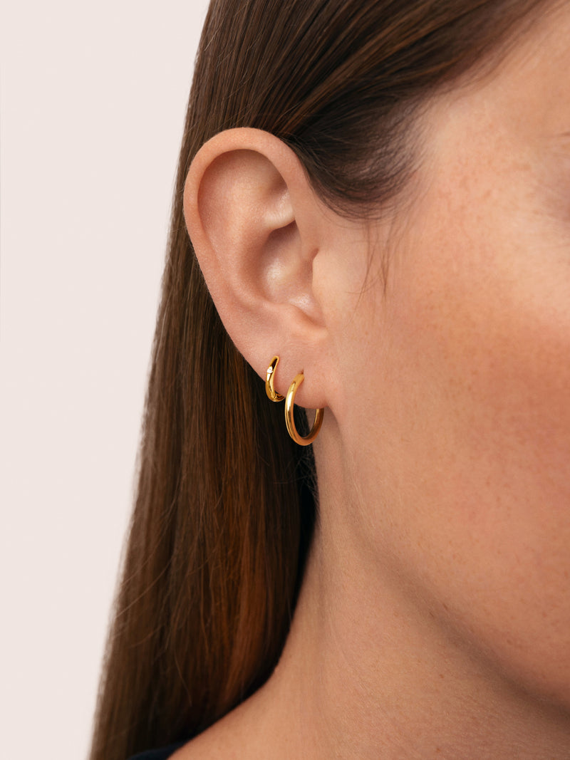 Single Hoop Earring Klein Spark M Gold Plated