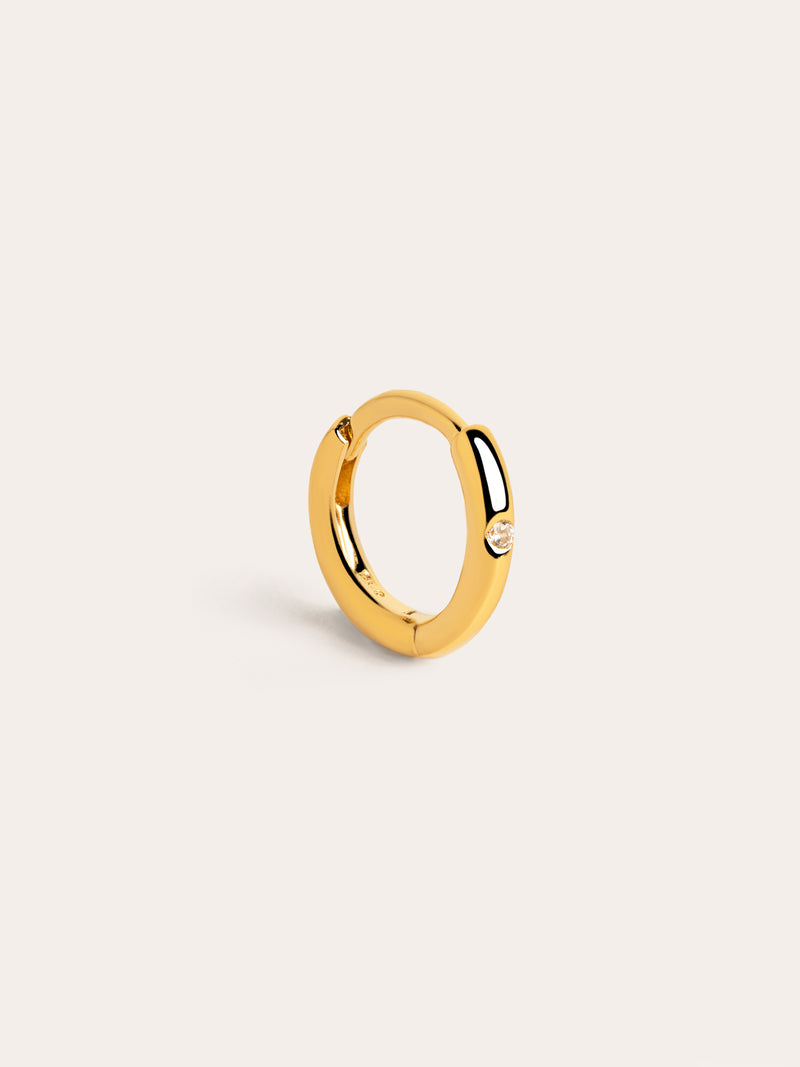 Single Hoop Earring Klein Spark M Gold Plated