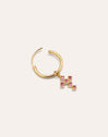 Rosa Cross Hoop Gold Single Earring  