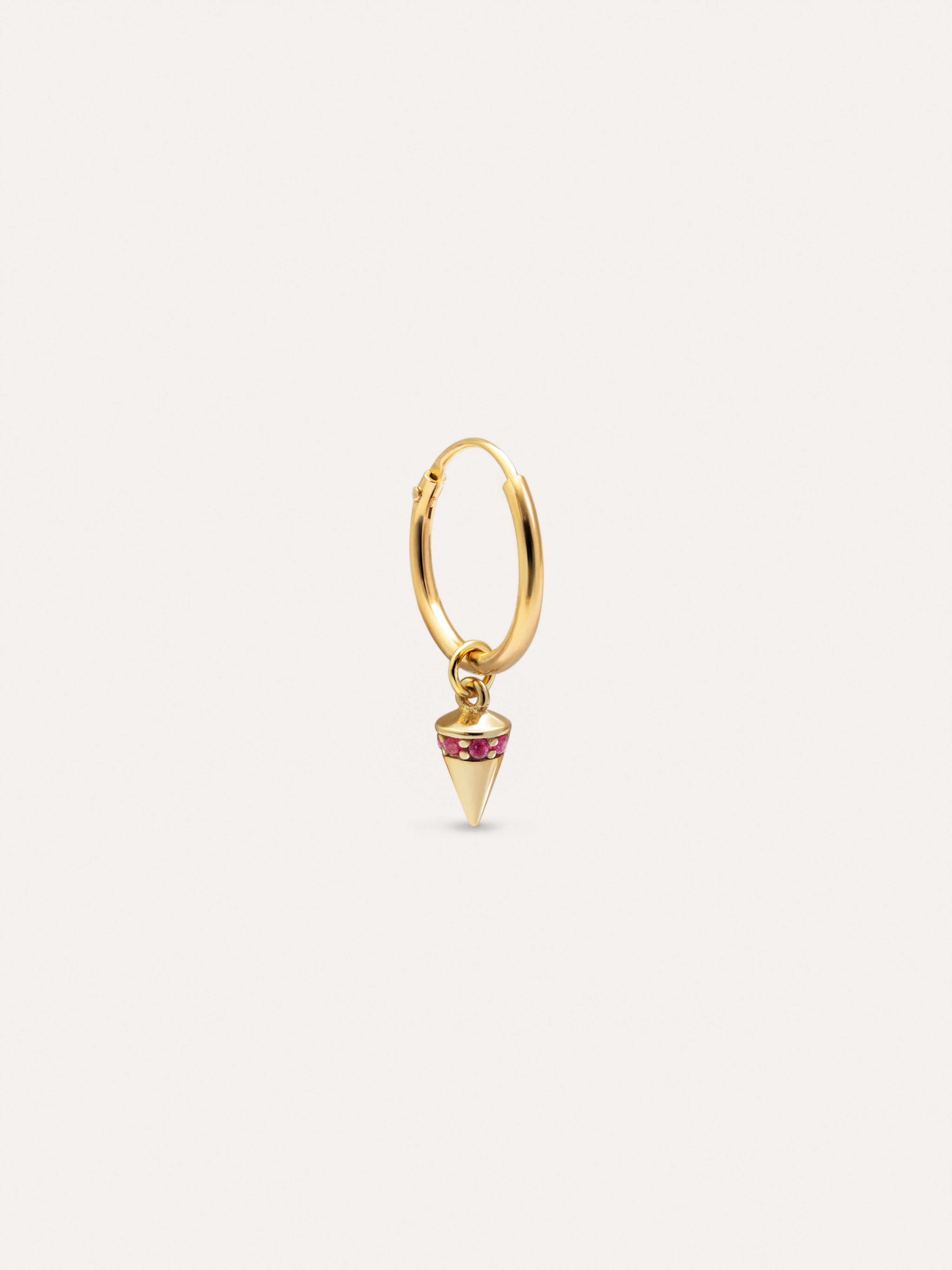 Rosa Cone Hoop Gold Single Earring 