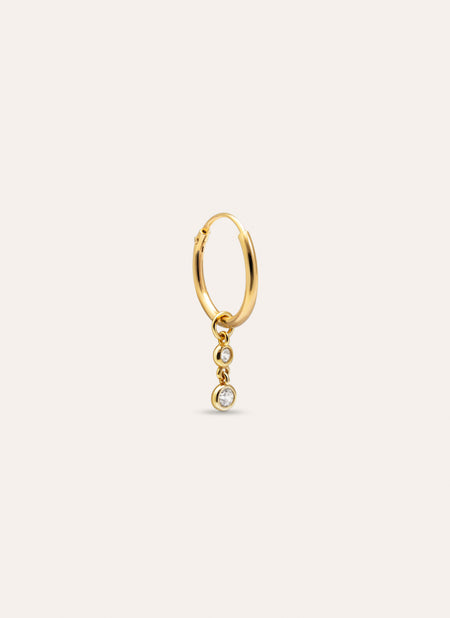 Double Spark Hoop Gold Single Earring