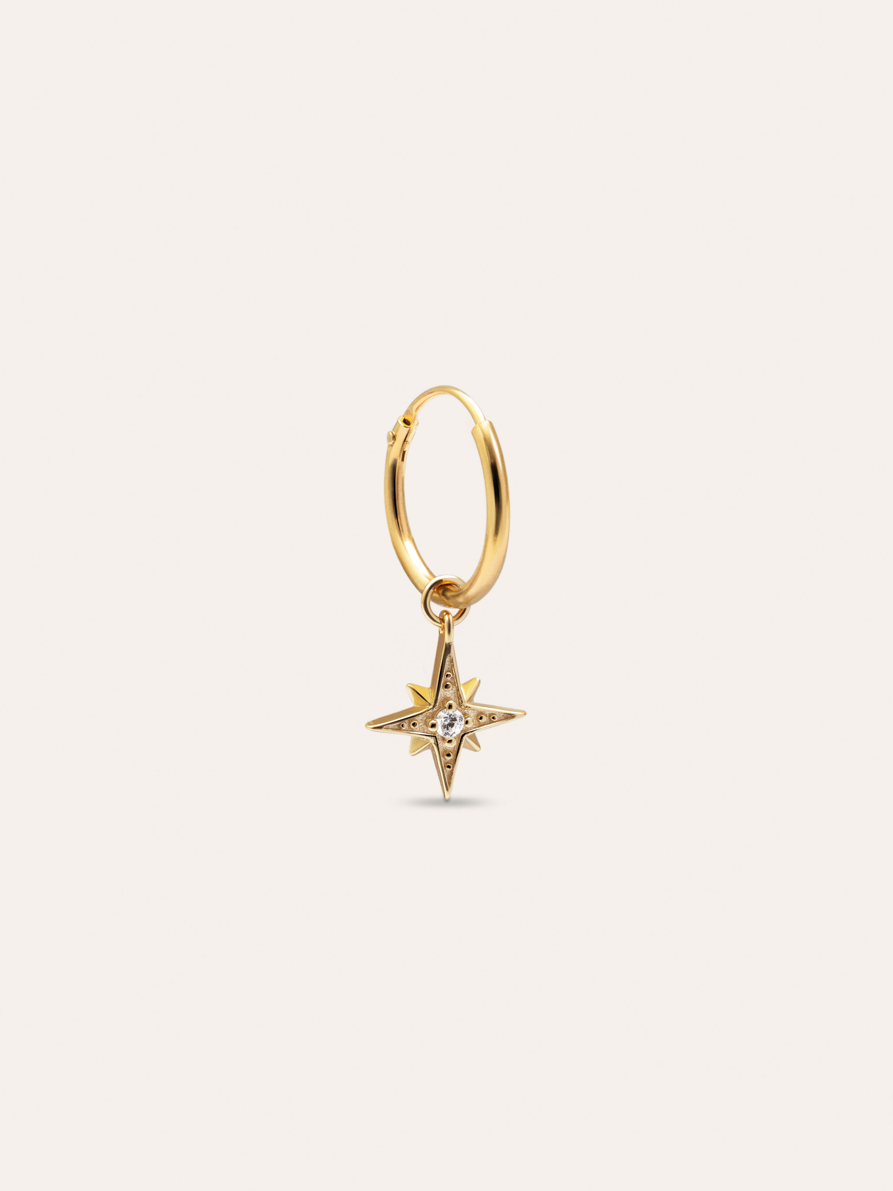 Polar Star Hoop Gold Single Earring 