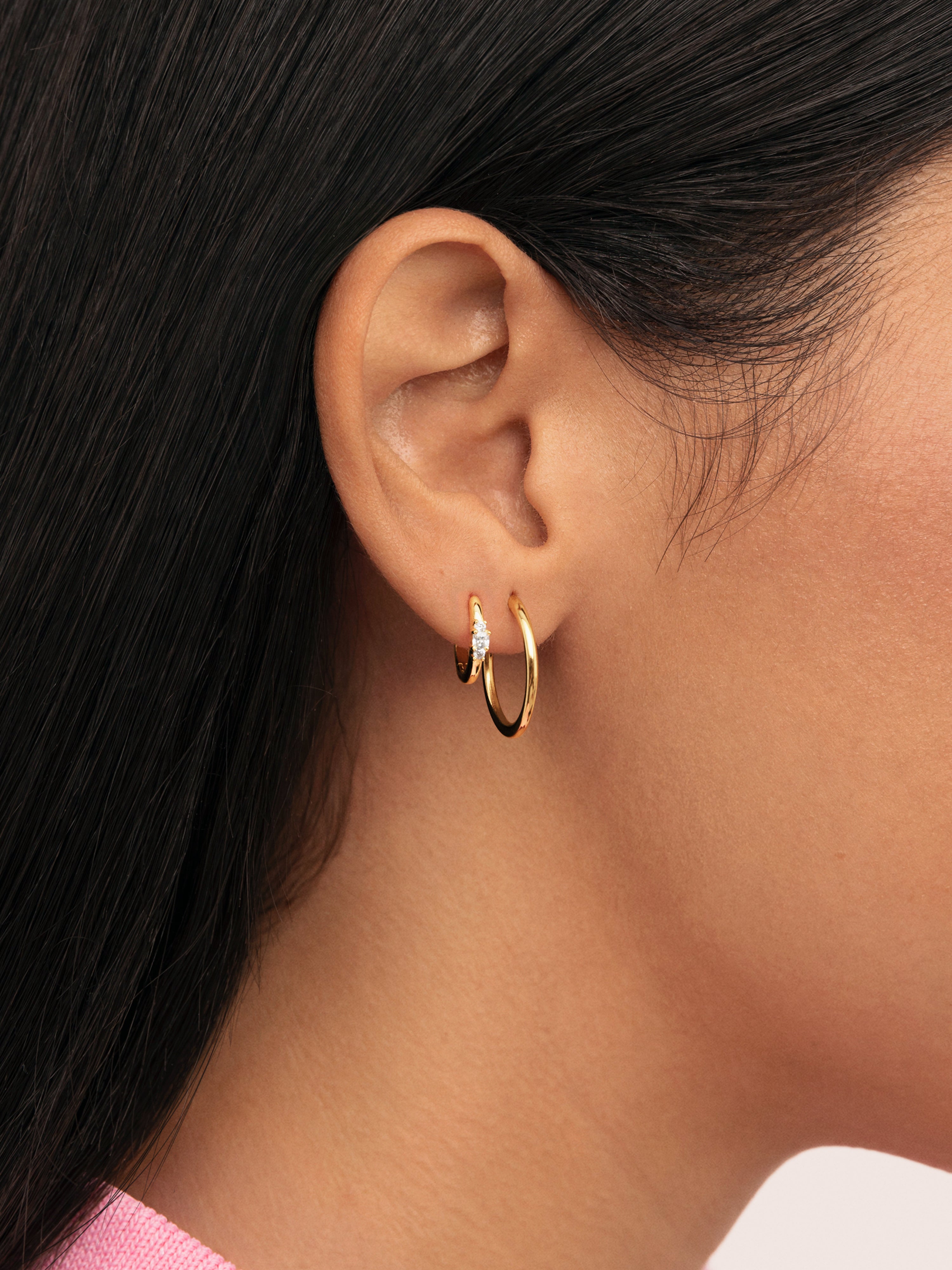 Halo Gold Hoop Single Earring